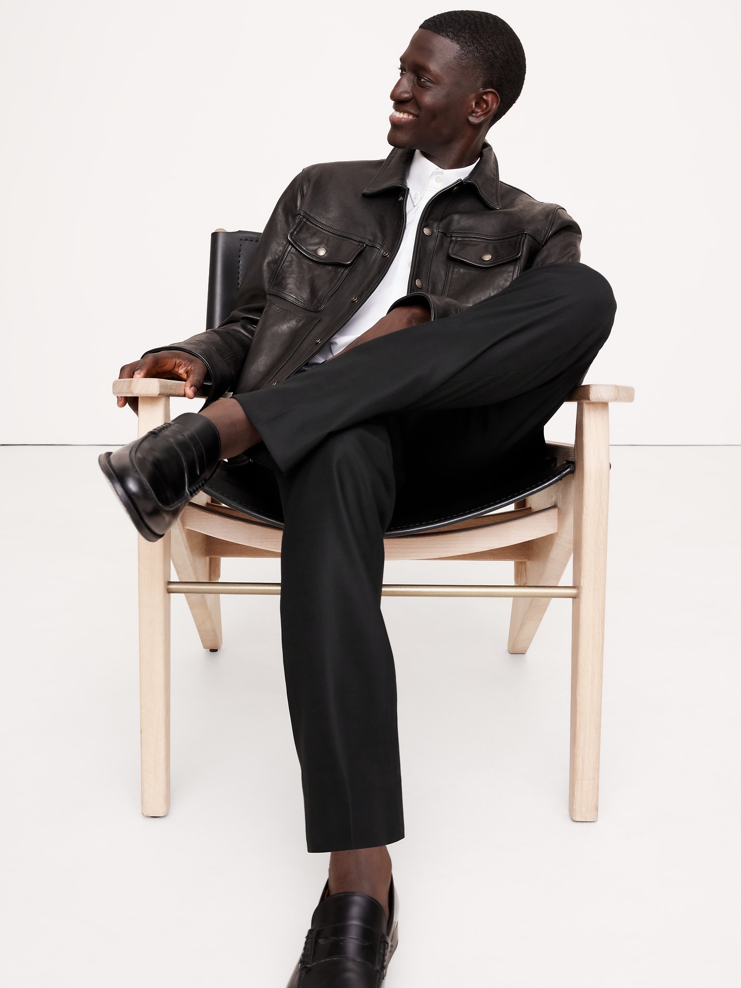 Signature Italian Hopsack Suit Pant - Black