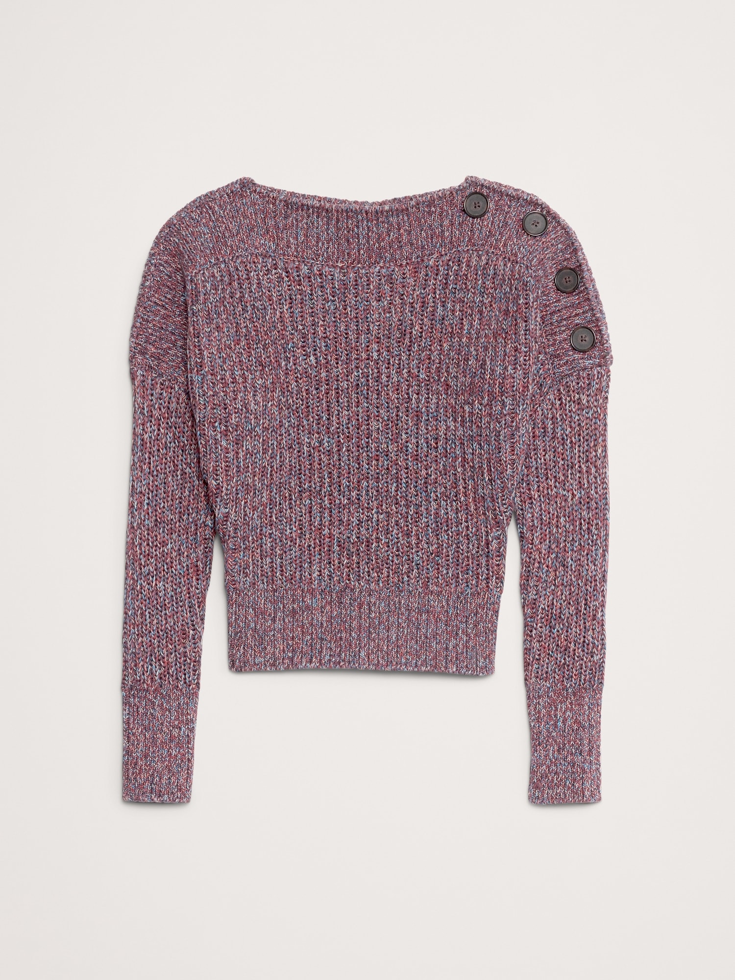 Image number 4 showing, Cotton Button-Shoulder Sweater