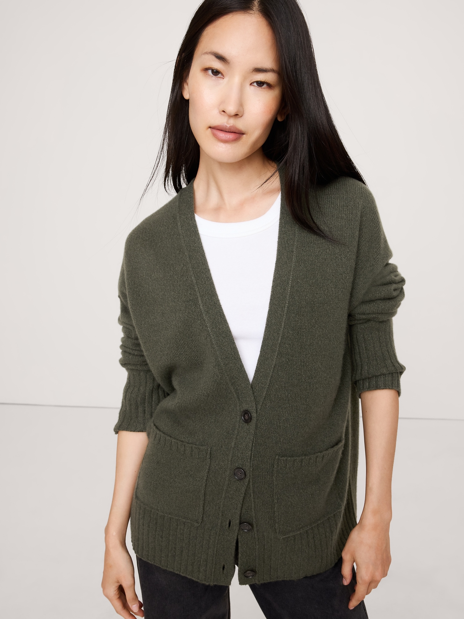 Oversized Boyfriend Cashmere Cardigan