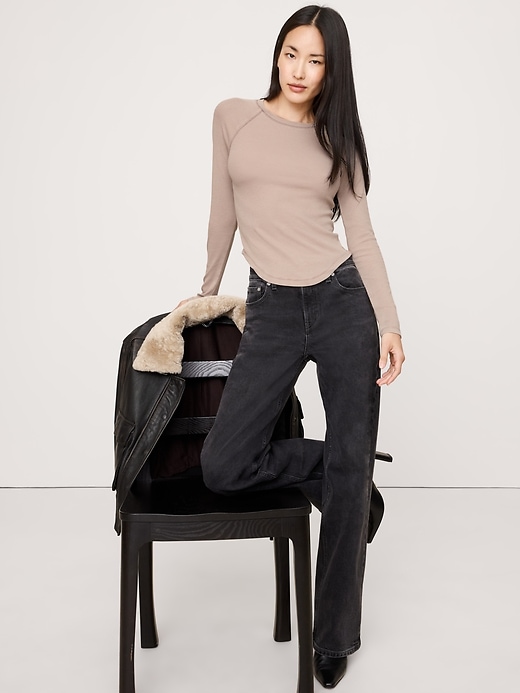 Ribbed Crew-Neck T-Shirt
