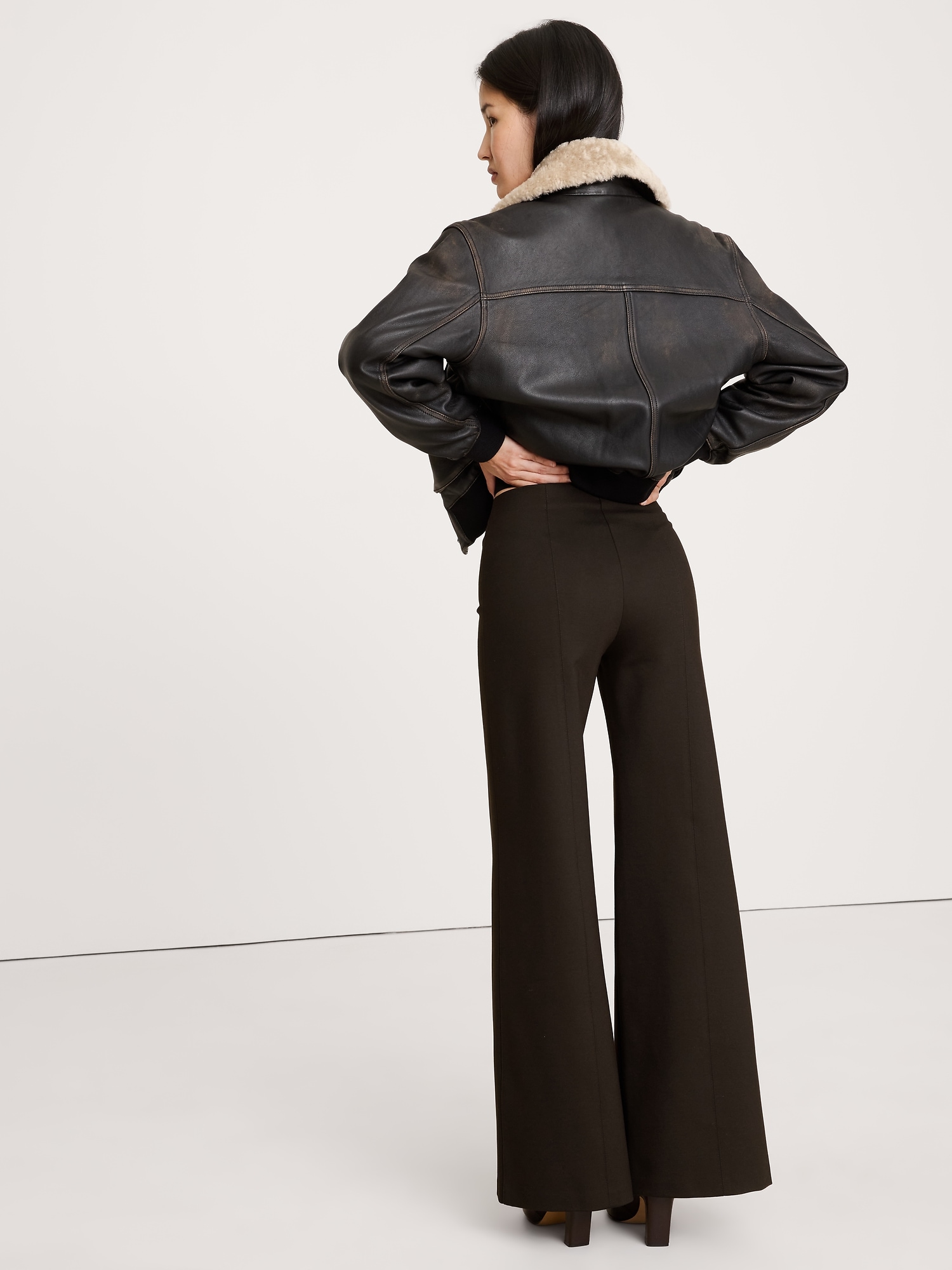Image number 3 showing, High-Rise Wide-Leg Everywhere Ponte Pull-On Pant