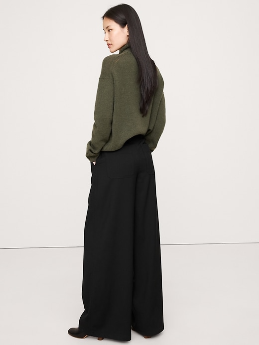 High-Rise Wide-Leg Italian Wool Pant