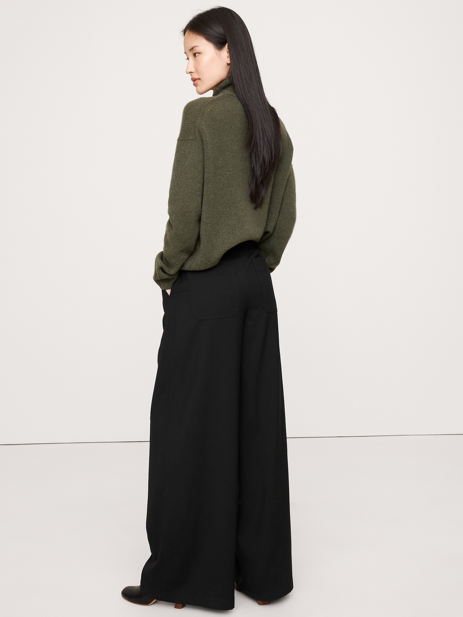 Image number 3 showing, High-Rise Wide-Leg Italian Wool Pant