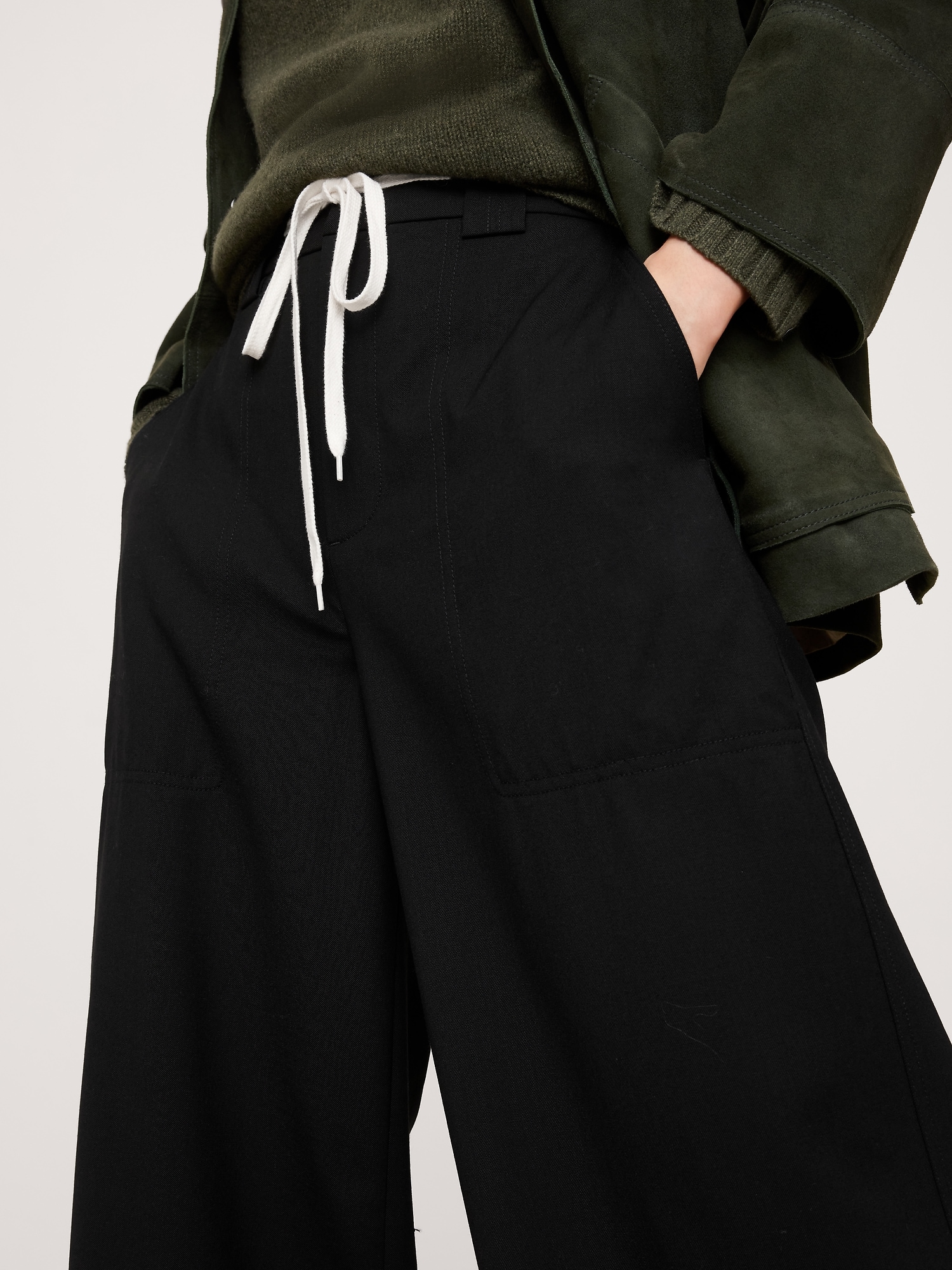 Image number 4 showing, High-Rise Wide-Leg Italian Wool Pant