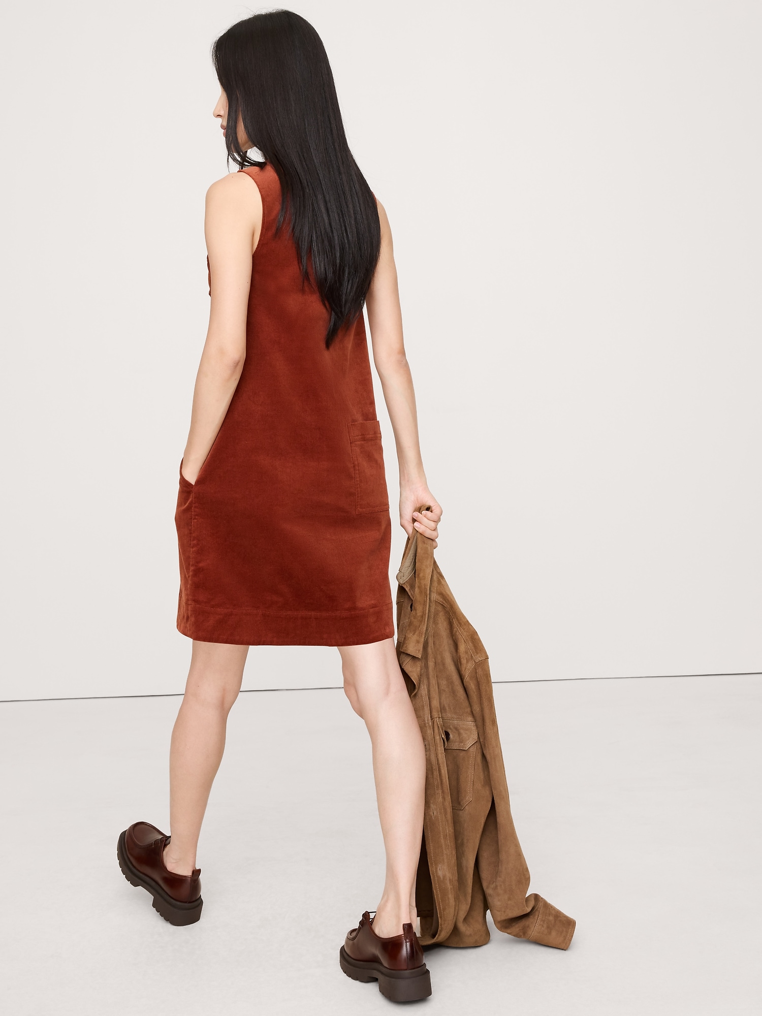 Image number 6 showing, CORDUROY SHIFT DRESS