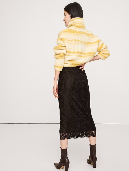 Stretch-Lace Midi Skirt