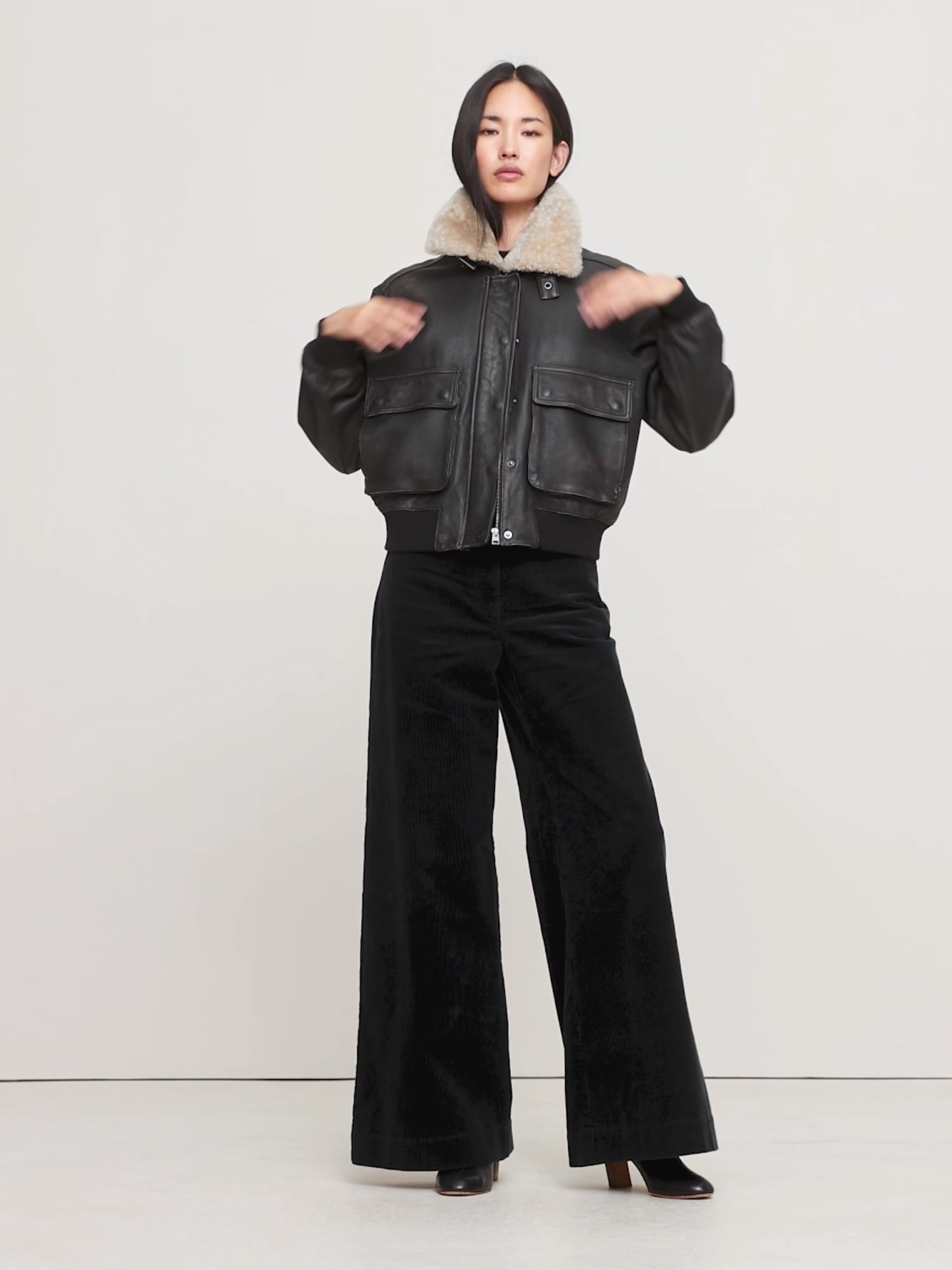 Distressed Leather Flight Jacket | Banana Republic