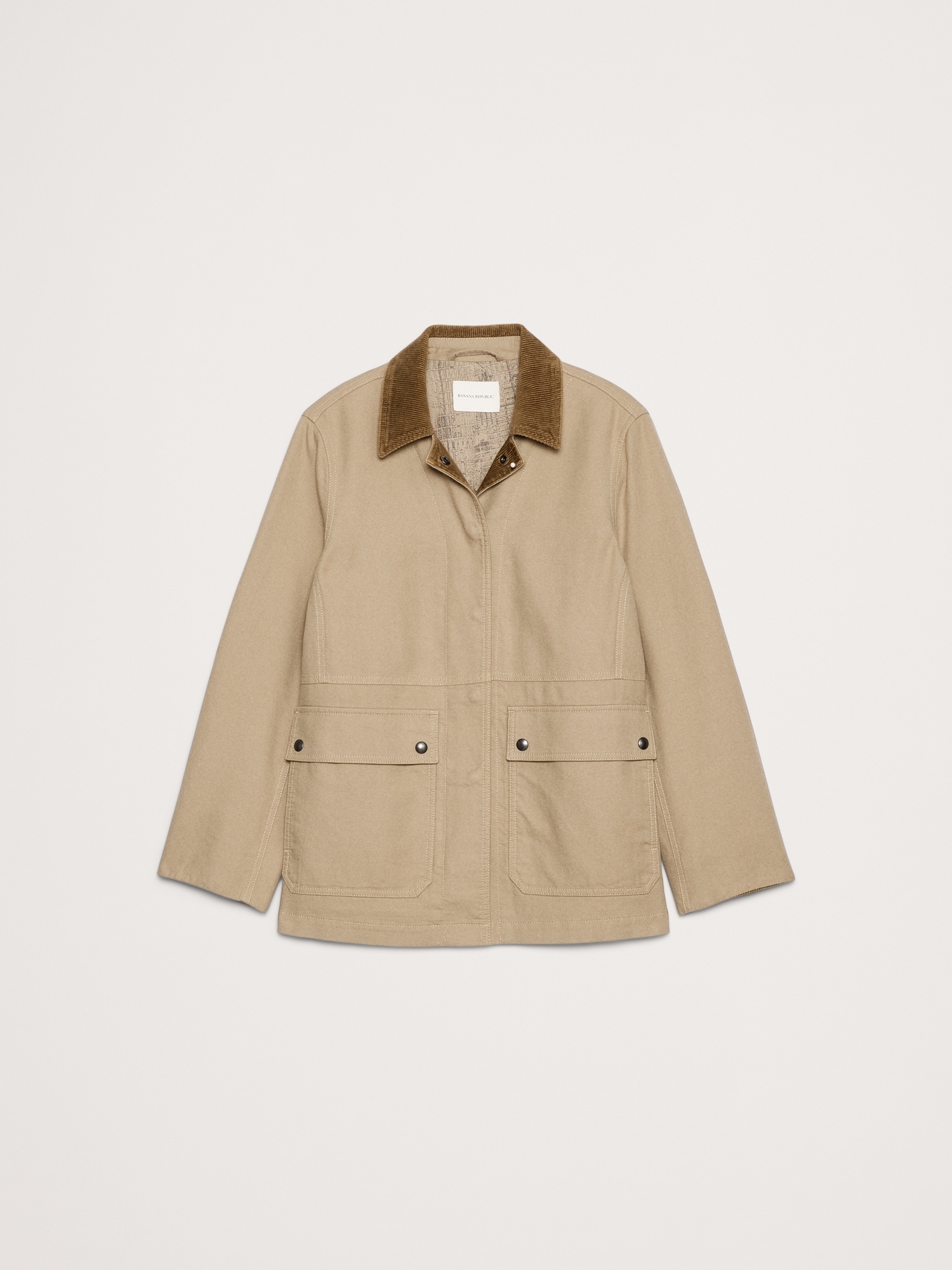 Image number 5 showing, Canvas Chore Coat with Corduroy Collar