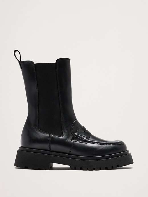 Italian Leather Penny Chelsea Boot