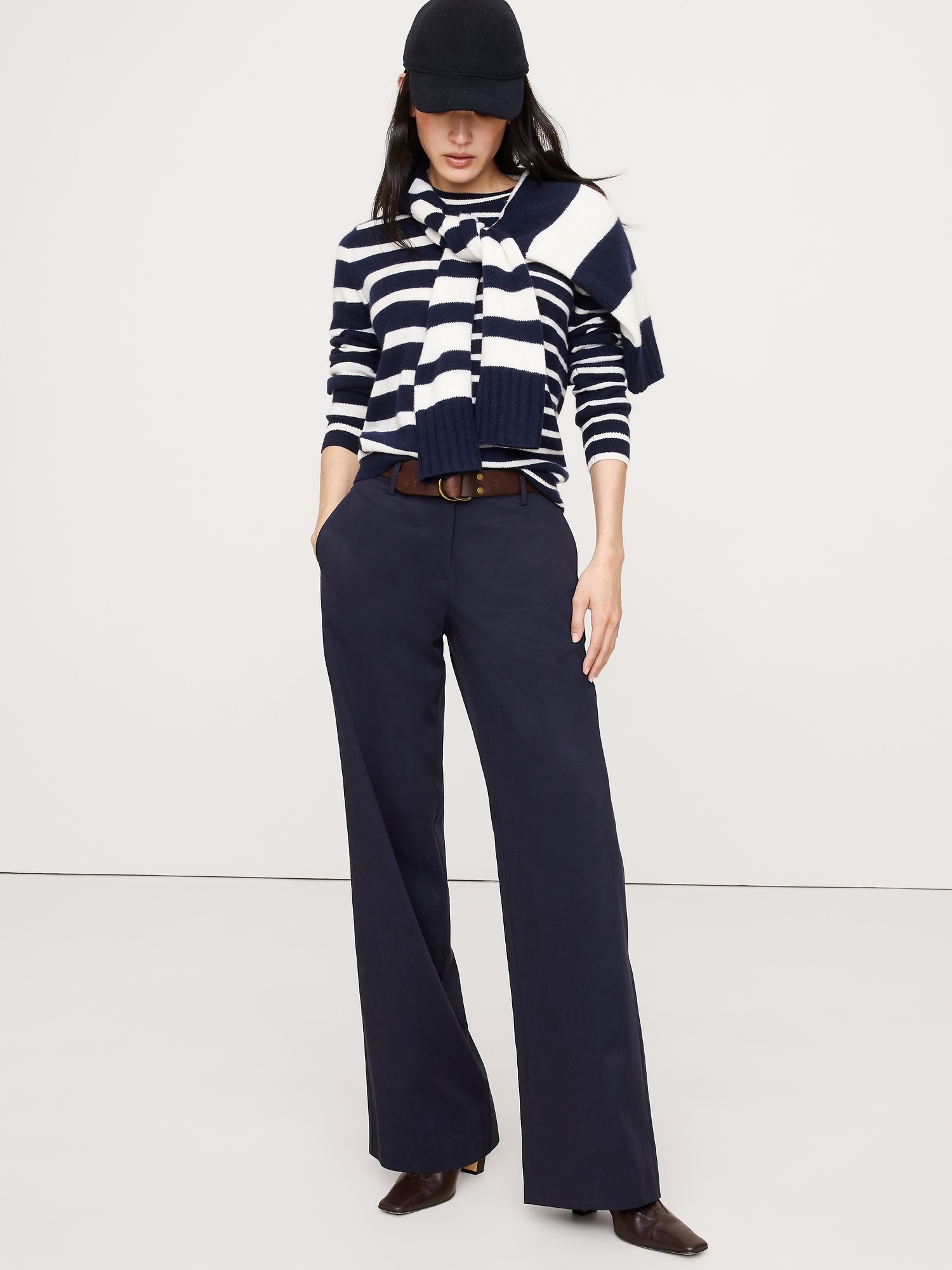 The Everyday Wide-Leg Pant - Navy Blue