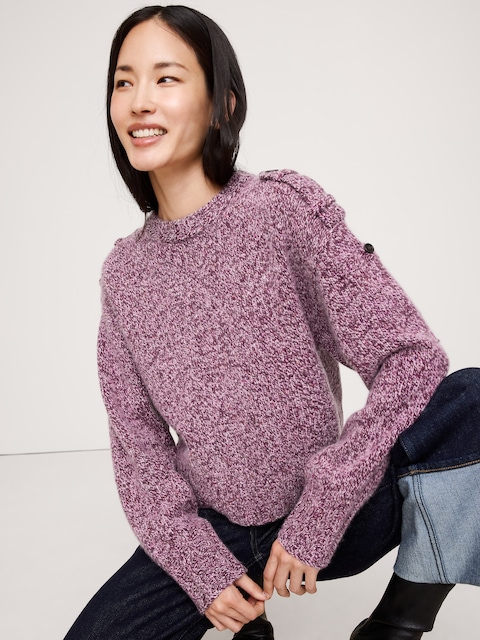 Marled Cashmere-Merino Blend Sweater