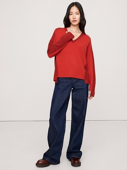 Lightweight Cashmere Low V-Neck Sweater