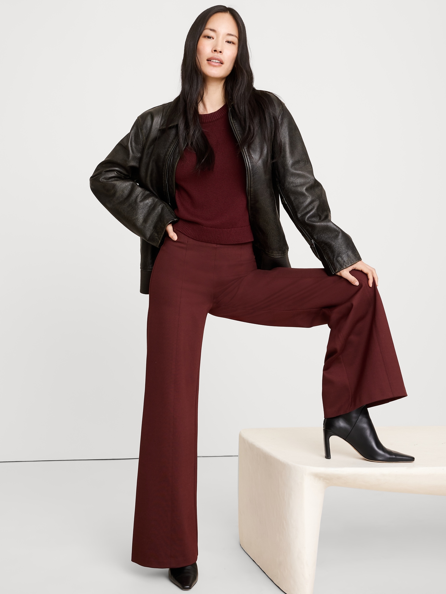 Image number 7 showing, High-Rise Wide-Leg Everywhere Ponte Pull-On Pant