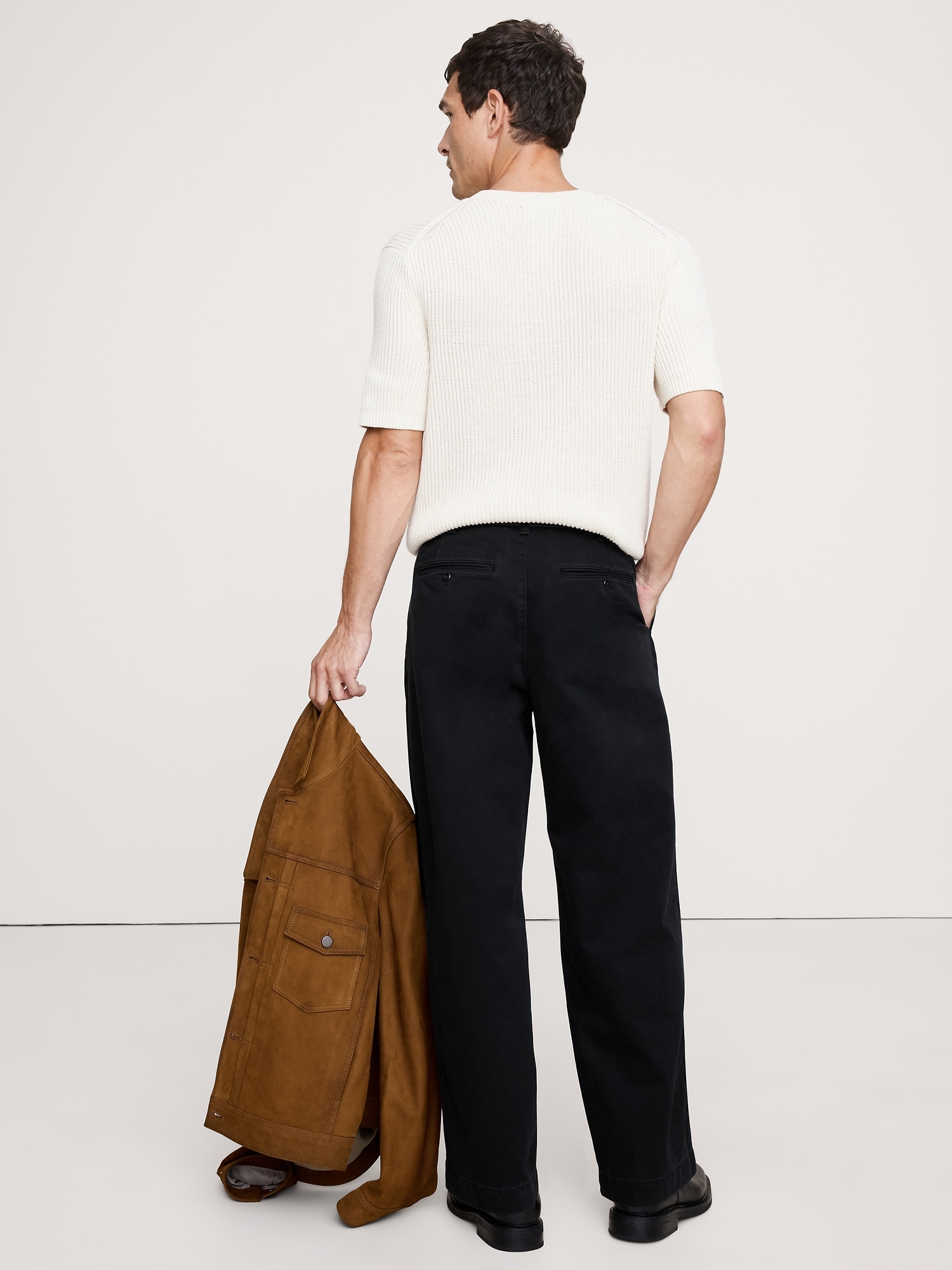 Image number 8 showing, LOOSE LIGHTWEIGHT COTTON PLEATED CHINO