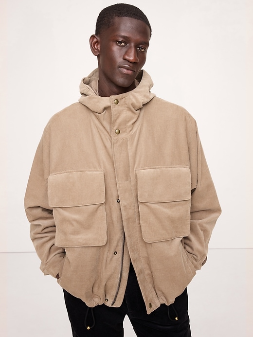 Loose-Fit Corduroy Utility Jacket