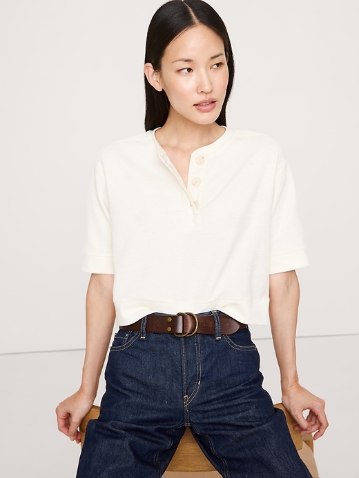 Jersey Cotton Cropped T-Shirt