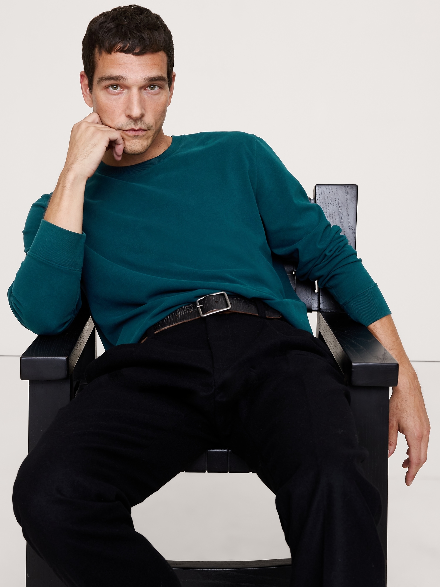 Boxy Heavyweight Cotton T-Shirt - Teal Shadow