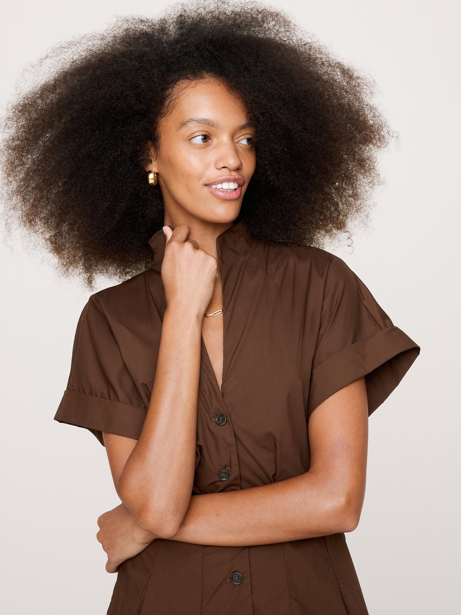 Image number 3 showing, Cotton Poplin Shirt Dress