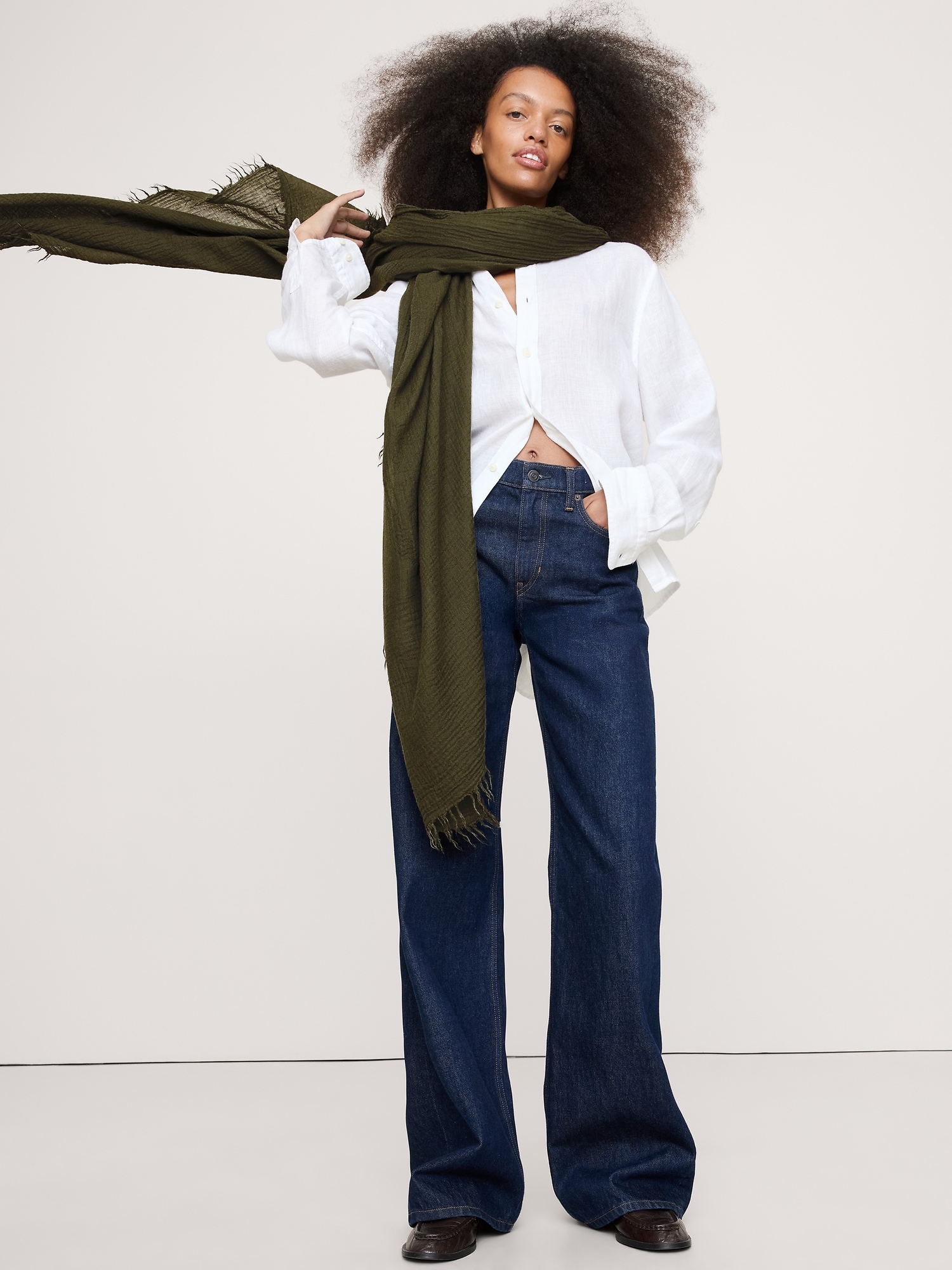 Image number 4 showing, Lightweight Scarf with Merino Wool