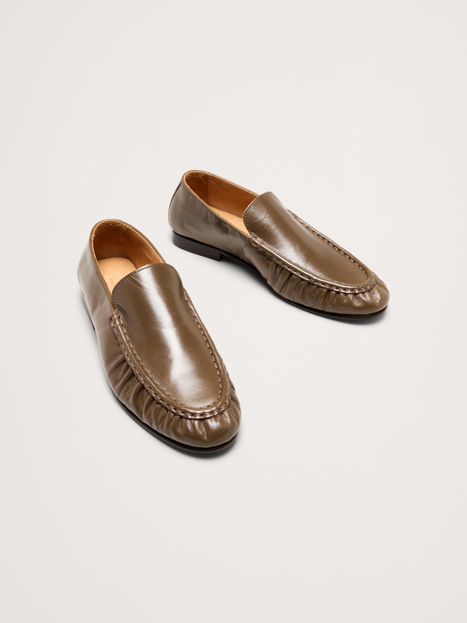Image number 2 showing, LEATHER MOC-TOE LOAFER