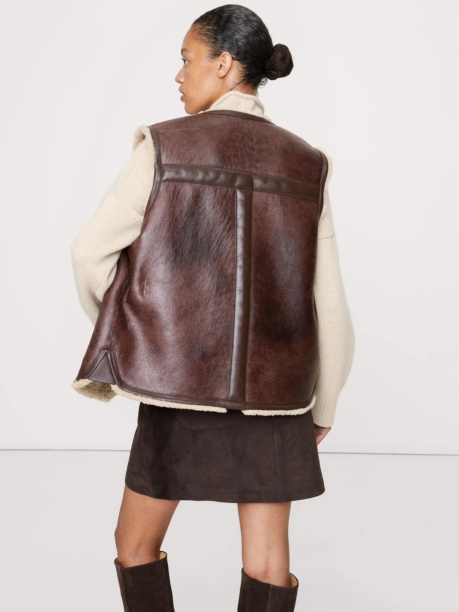 Image number 2 showing, Reversible Shearling  Vest