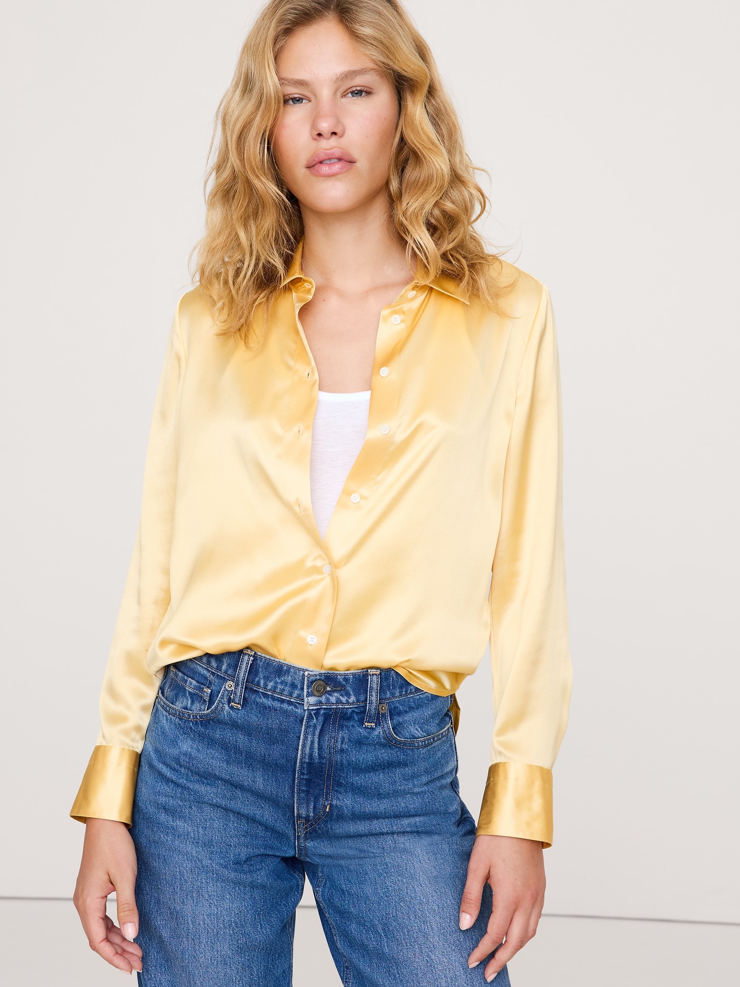 The Everyday Silk Shirt - Sahara Sun Yellow