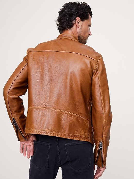 ジャケット・アウター 00s BANANA REPUBLIC cowhide leather JKT VINTAGE BANANA REPUBLIC Black LEATHER JACKET SIZE M Full