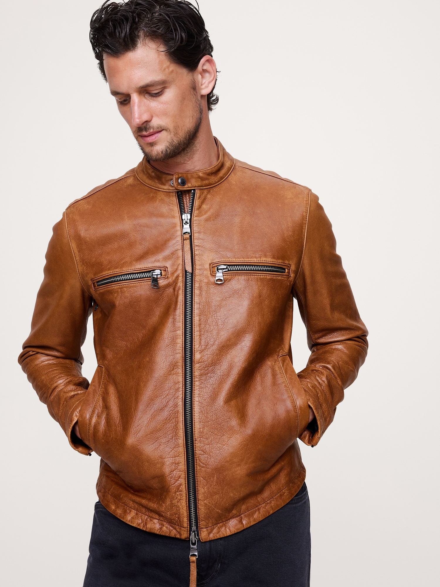 Leather Biker Jacket | Banana Republic