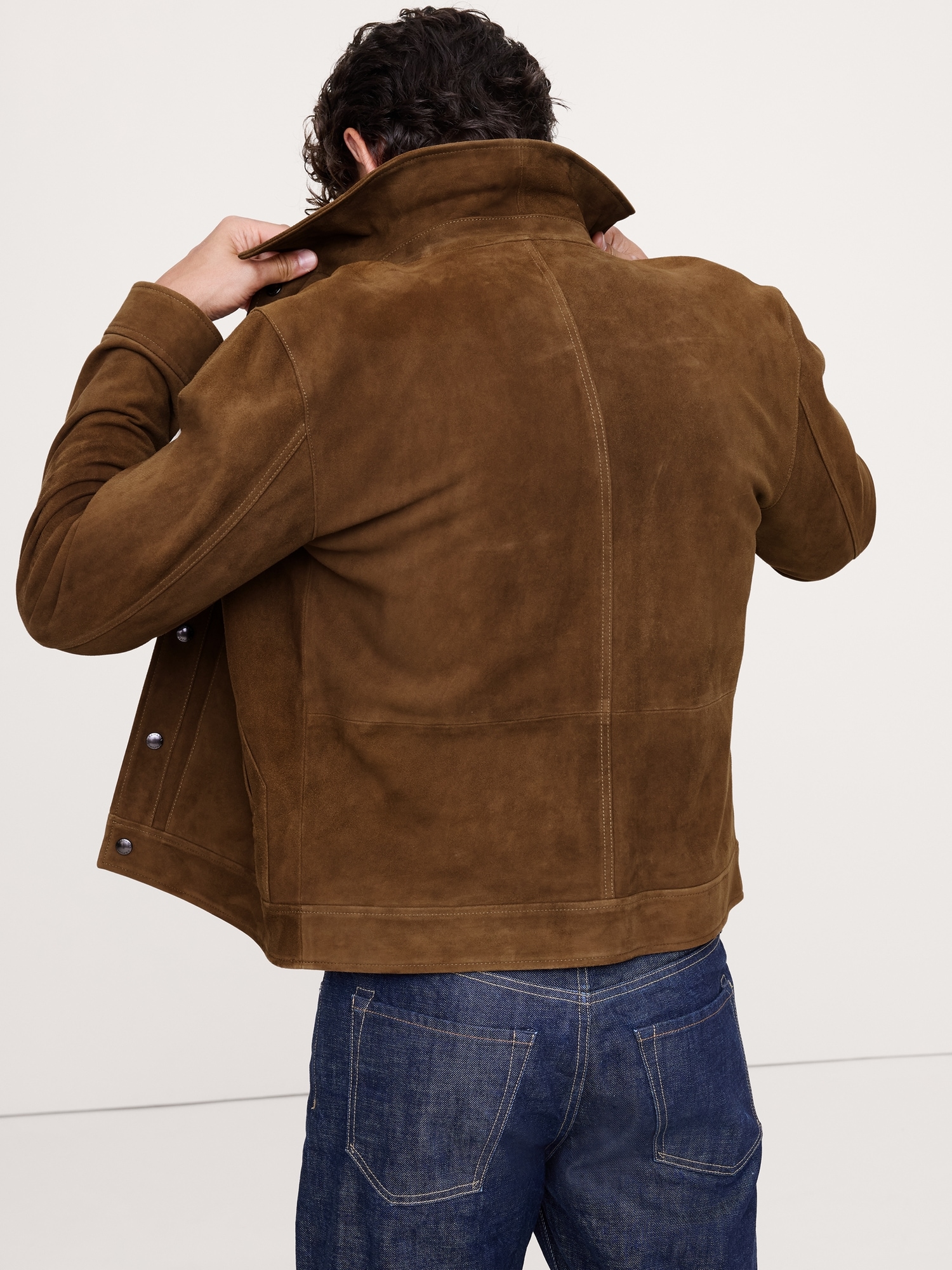 Image number 3 showing, Suede Trucker Jacket