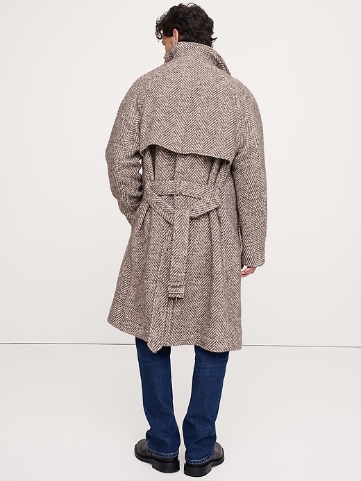 Italian Herringbone Balmacaan Coat