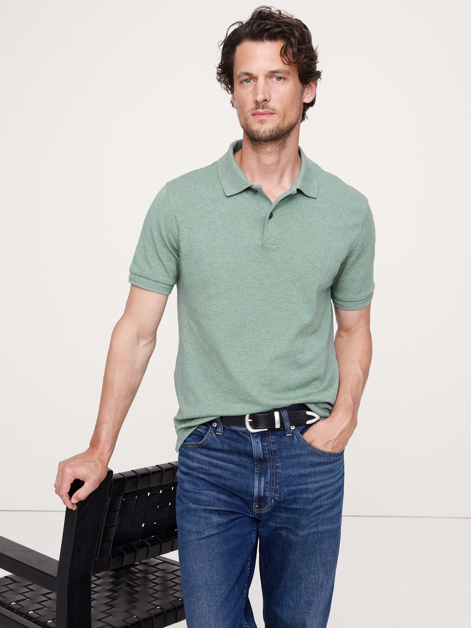 Luxury-Touch Polo - Spa Green