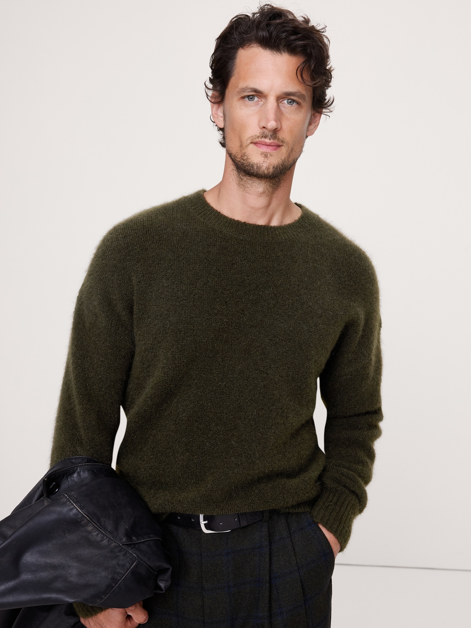 Image number 1 showing, Fluffy Crew-Neck Sweater