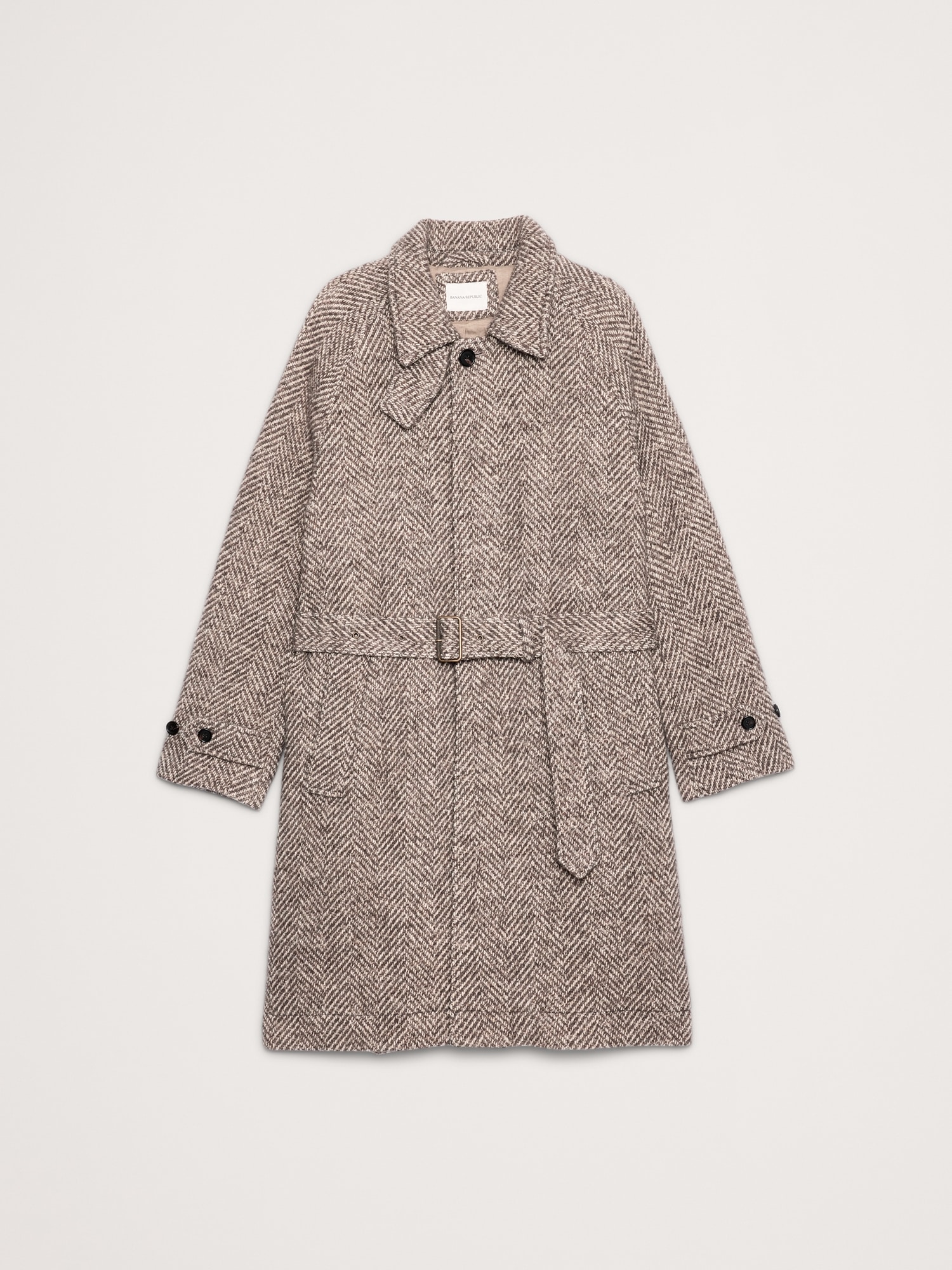 Image number 4 showing, Italian Herringbone Balmacaan Coat
