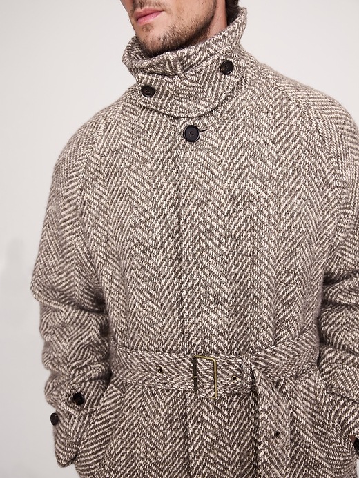 Italian Herringbone Balmacaan Coat | Banana Republic