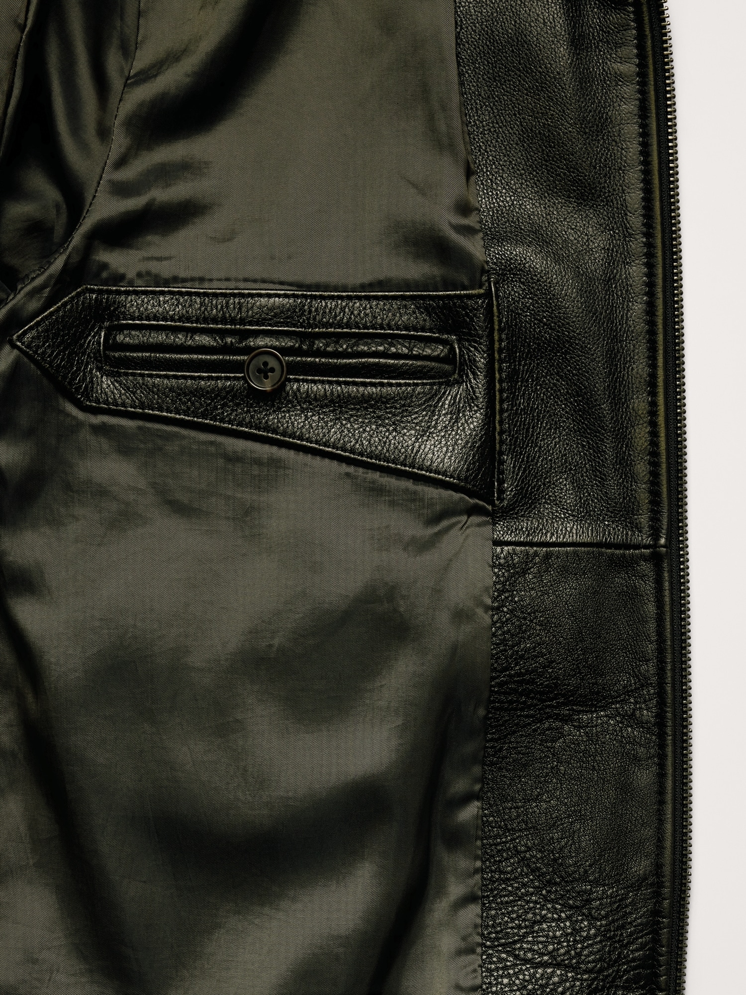 Image number 5 showing, Oversized Distressed Leather Bomber Jacket