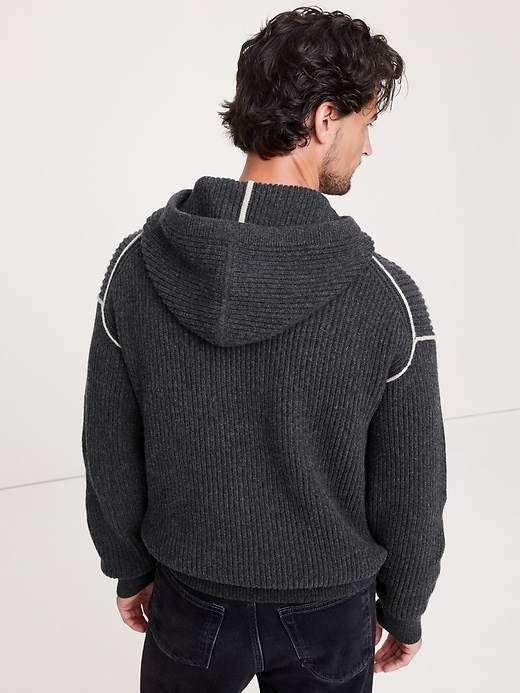 Merino-Cotton Sweater Hoodie