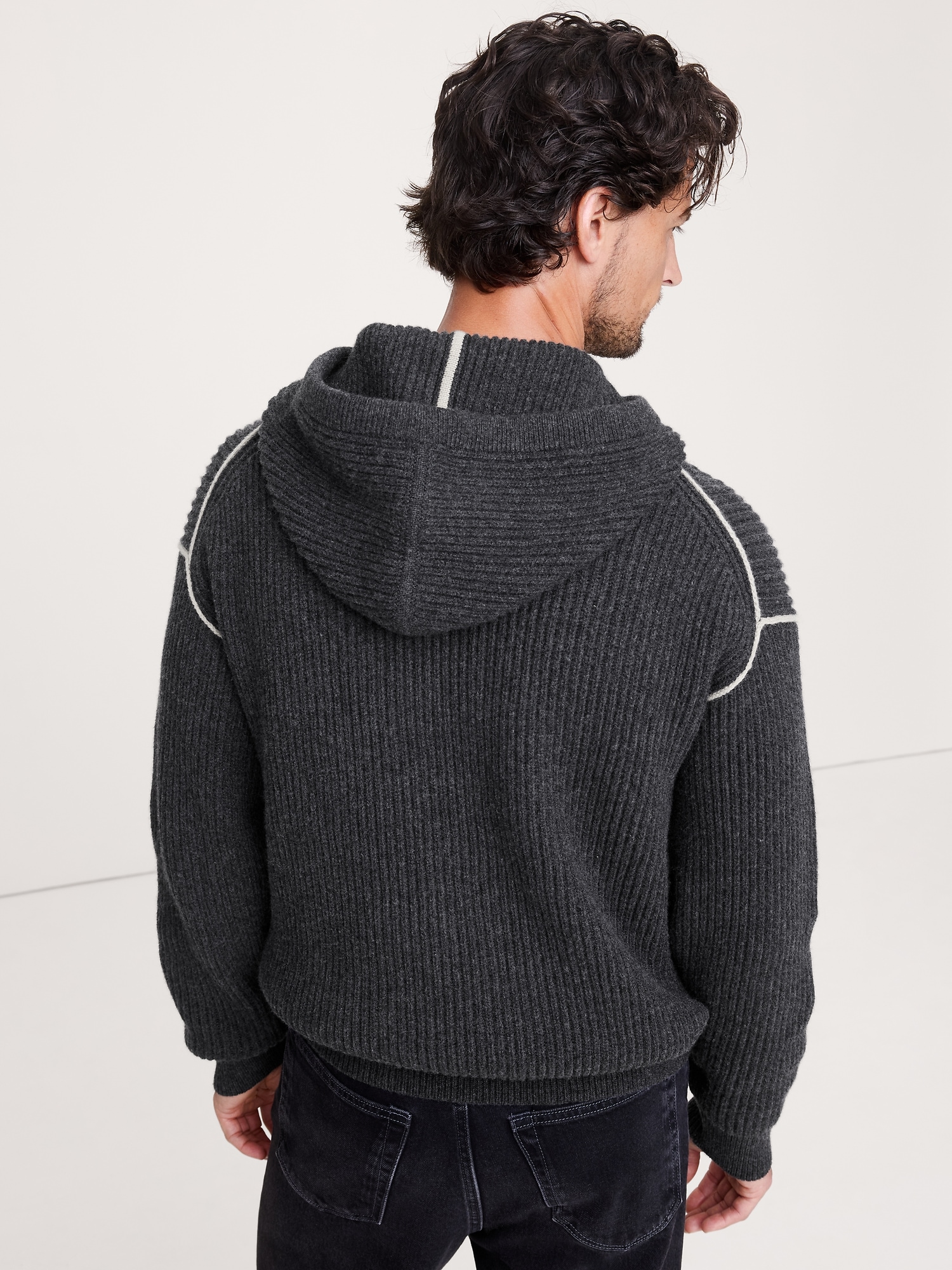 Image number 5 showing, Merino-Cotton Sweater Hoodie