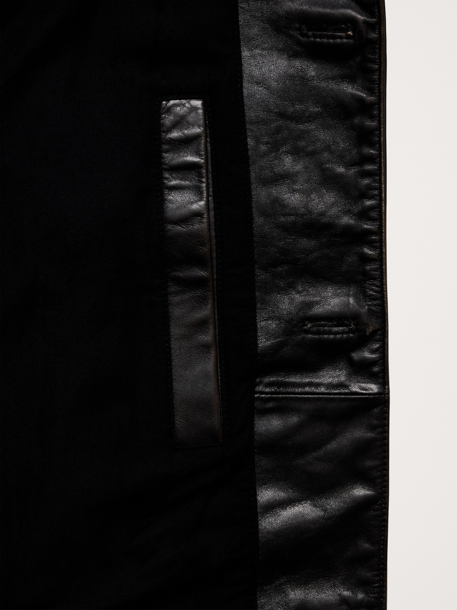 Мужские куртки Banana Republic Relaxed Leather Carcoat, цвет: Чёрный — фото 5