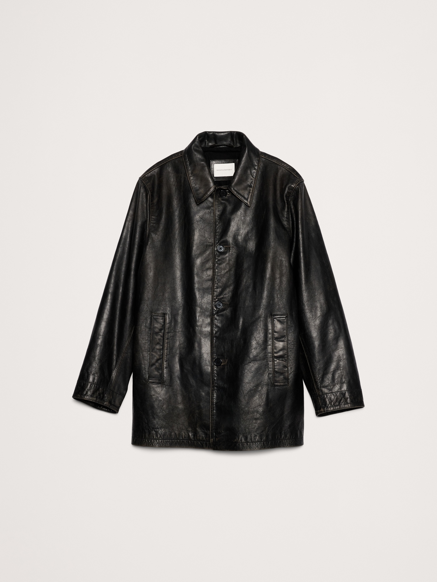 Image number 4 showing, Relaxed Leather Carcoat