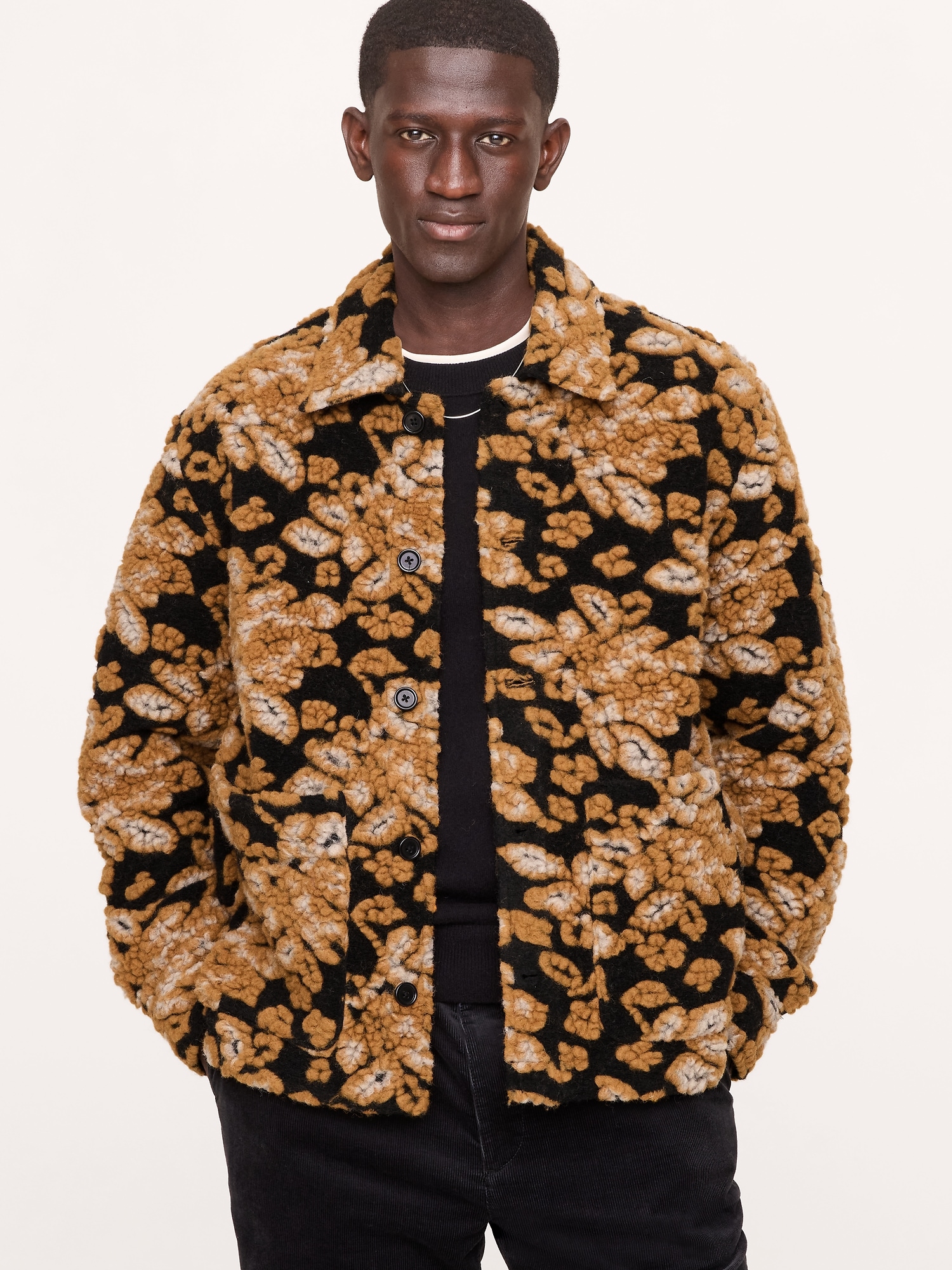 Image number 1 showing, Floral Jacquard Chore Coat