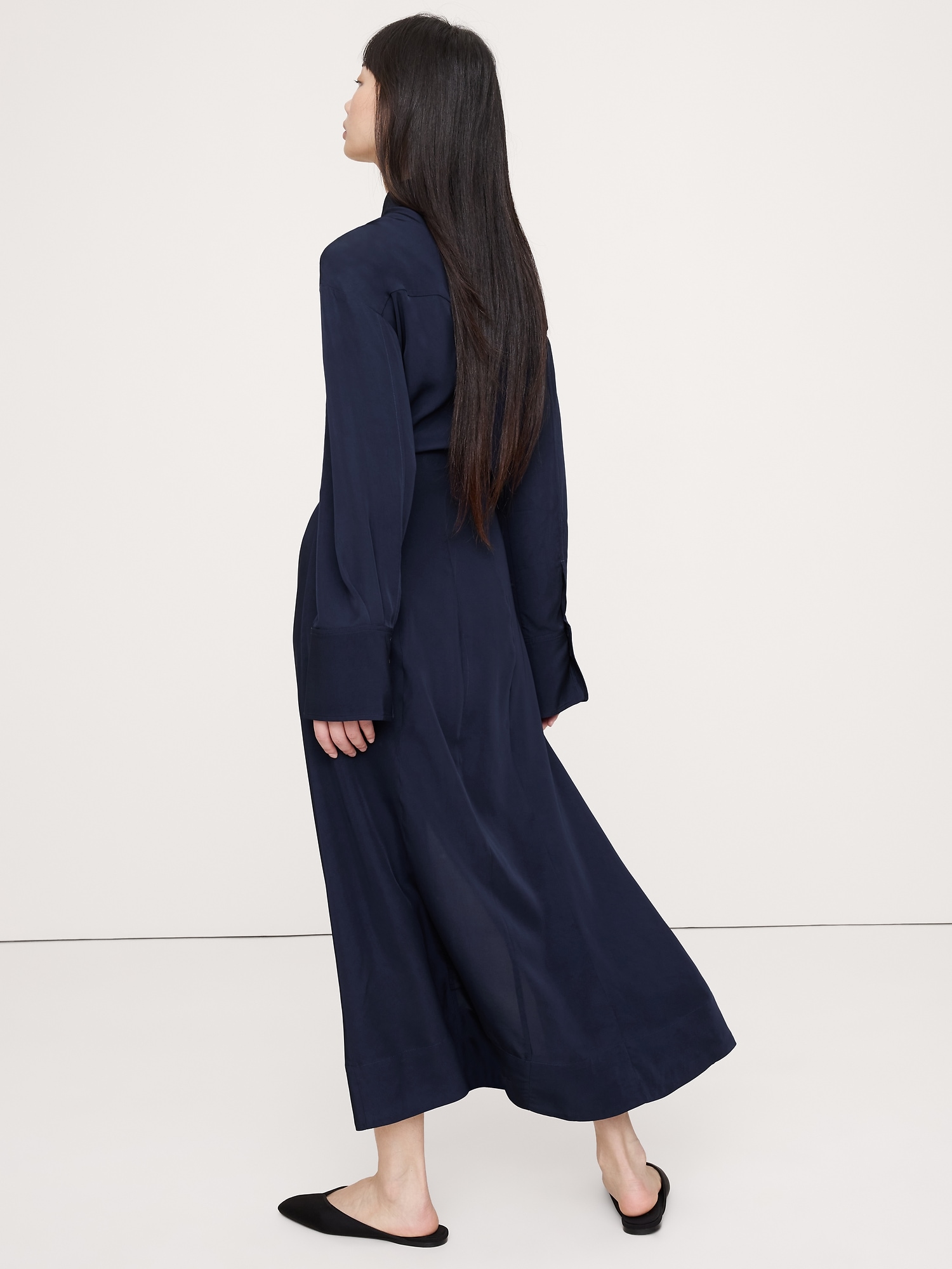 Image number 6 showing, Drapey Twill Shirt Dress