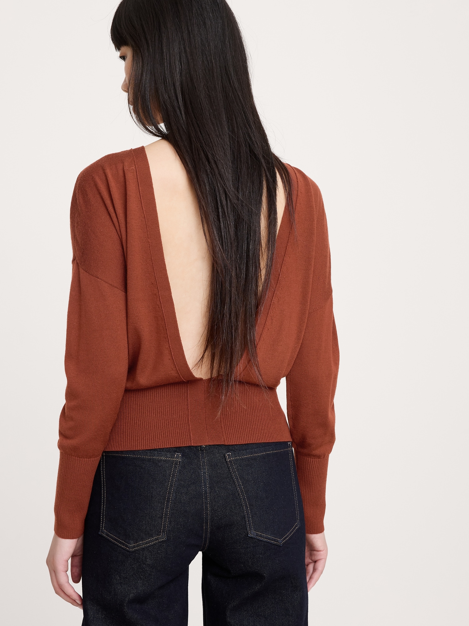 Image number 2 showing, Merino Backless Sweater