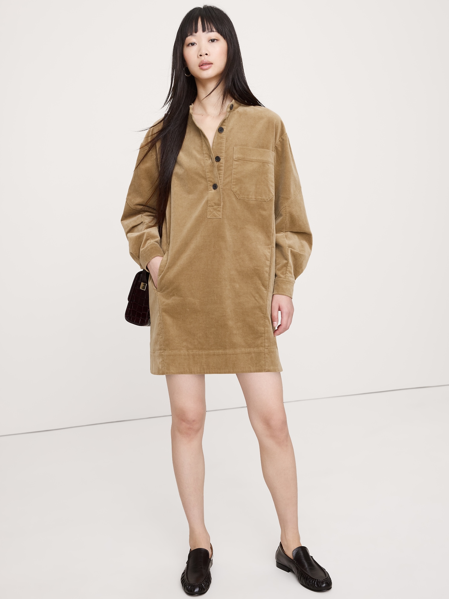 Image number 1 showing, Corduroy Popover Shift Dress