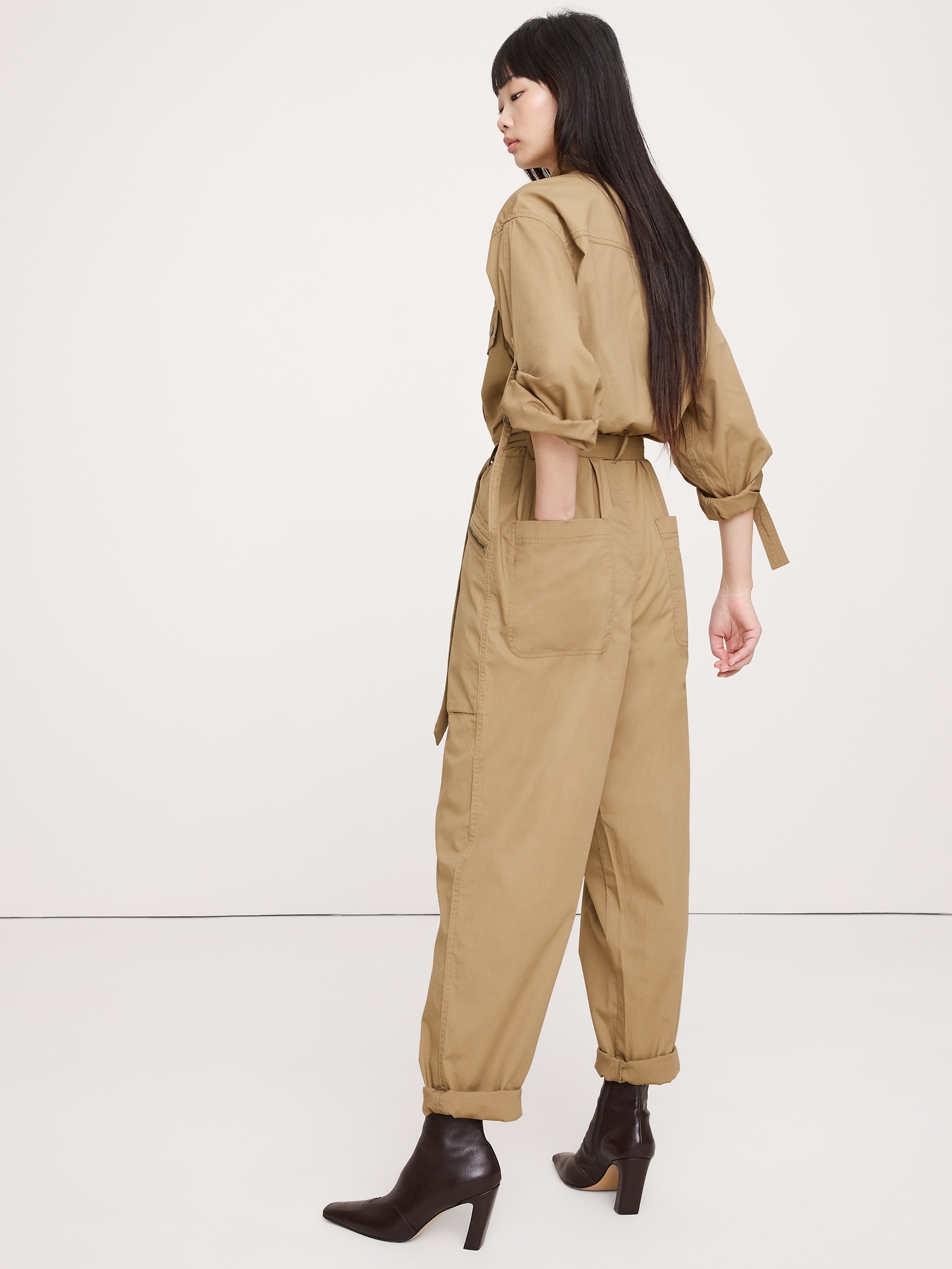 Image number 2 showing, Stretch-Cotton Utility Jumpsuit
