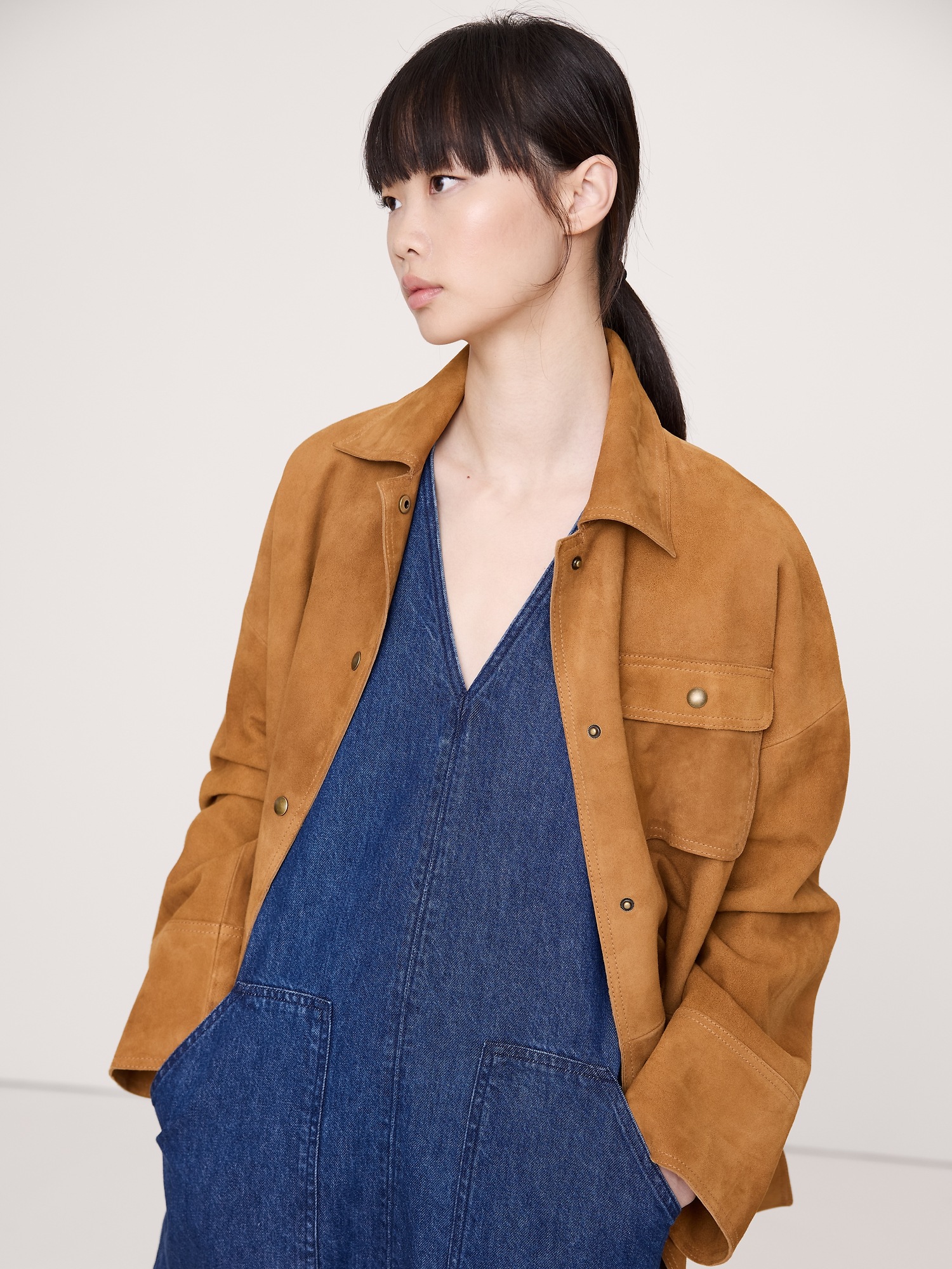 Женское платье Banana Republic Denim Shift, цвет: Тёмная варка — фото 3