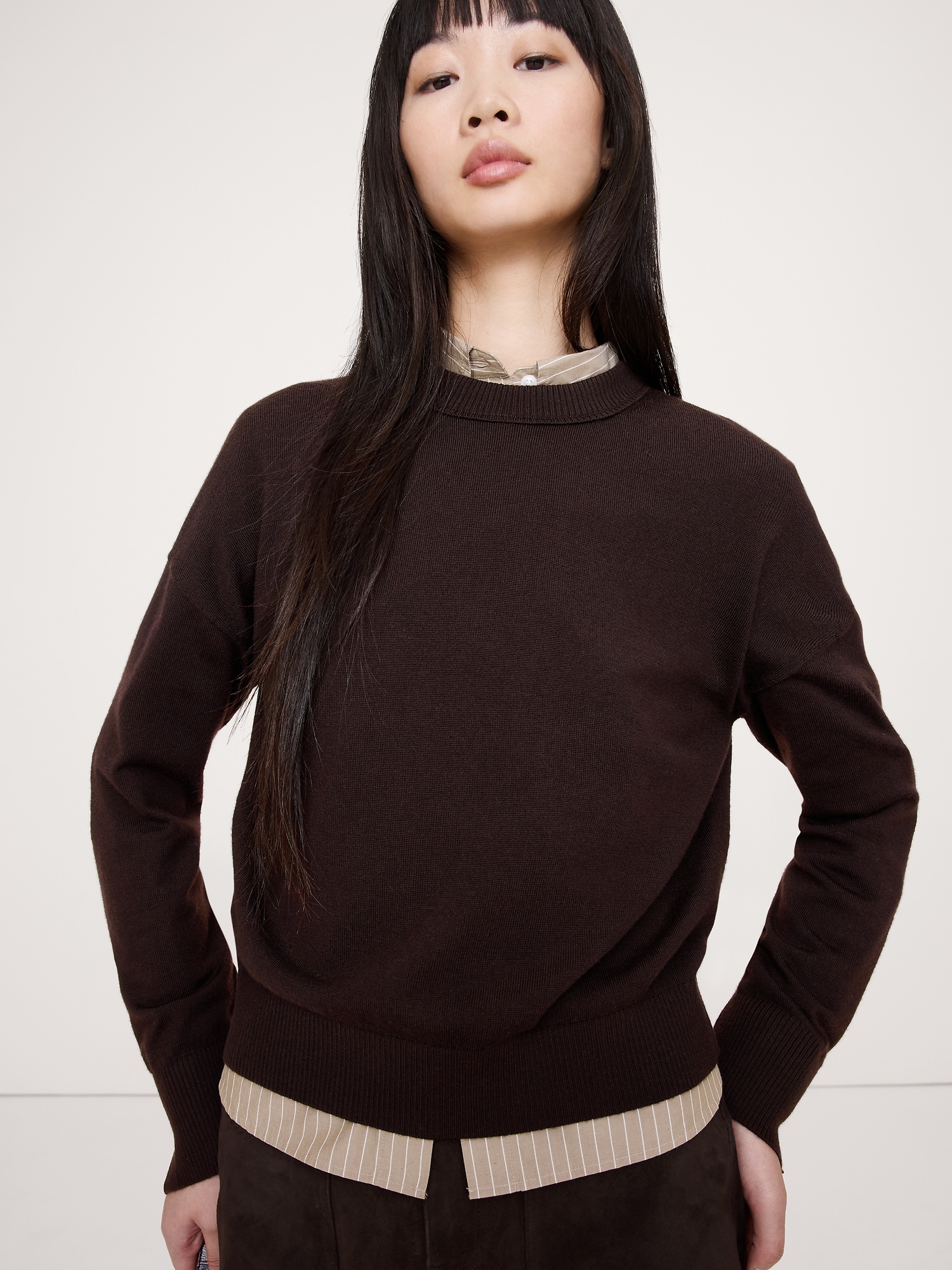 Image number 3 showing, Oversized Merino Crew-Neck Sweater