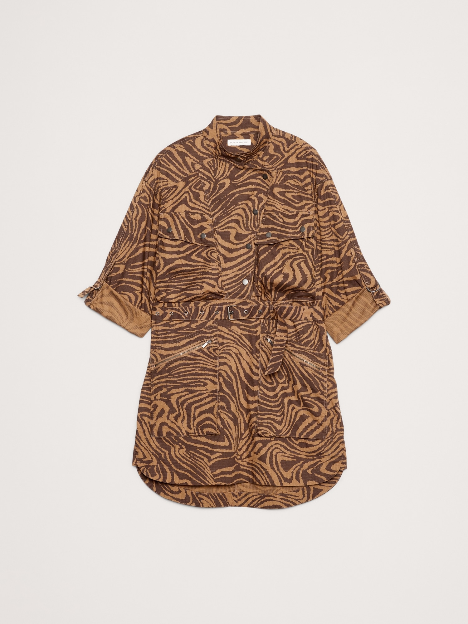 Image number 5 showing, Stretch-Cotton Utility Mini Dress
