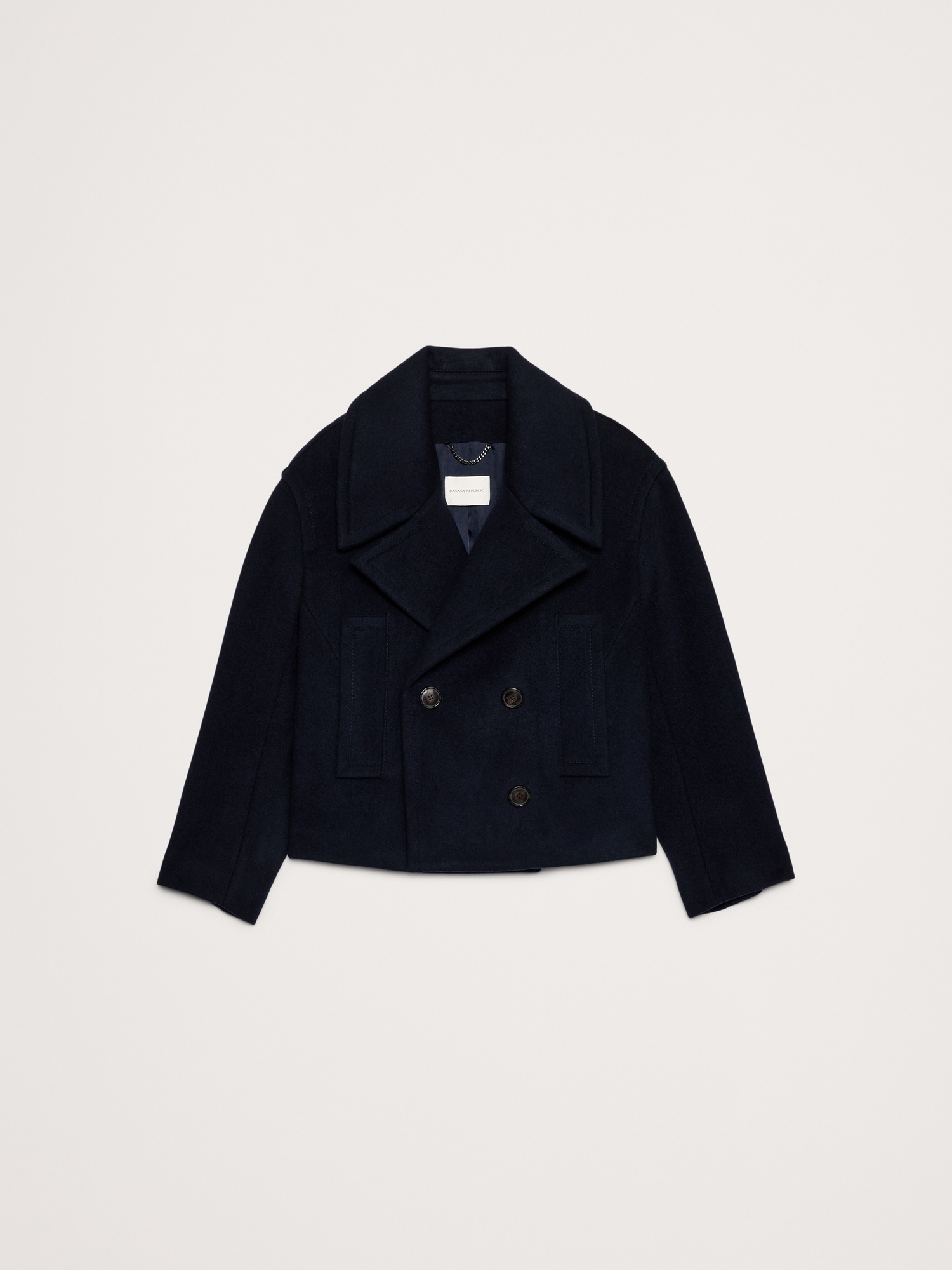 Image number 4 showing, Italian Melton Wool-Blend Peacoat