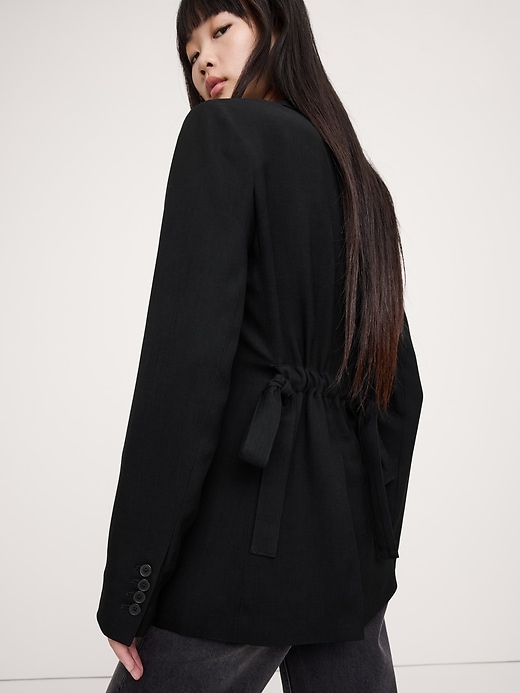 Image number 3 showing, Boyfriend Drapey Twill Belted Blazer
