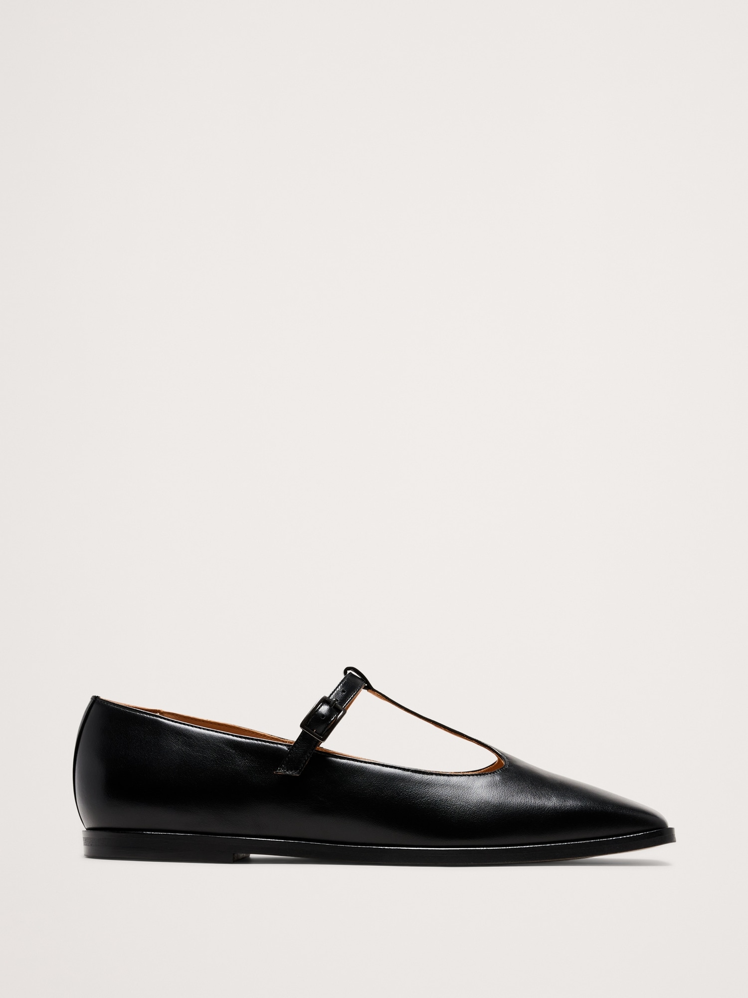 Image number 1 showing, Italian Leather Square-Toe Mary Jane Flats